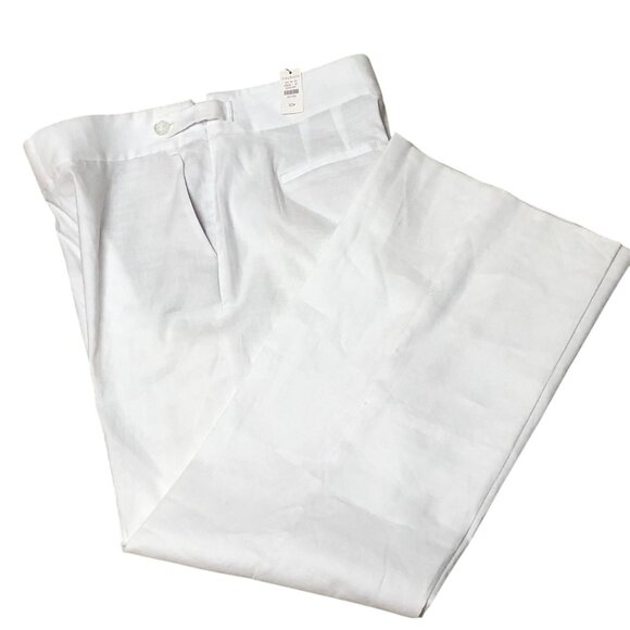 Talbots White Linen Blend Wide Leg Pants Women's Size 10 NWT - Picture 5 of 8